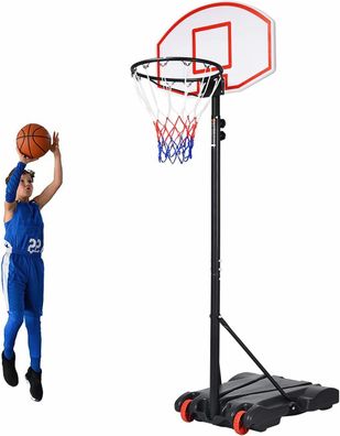 Basketballkorb Outdoor, Basketballständer 180 bis 210cm höhenverstellbar mit Ständer