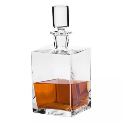 Krosno Caro Quadratische Karaffe für Whisky Rum Dekanter | 750 ml | Handwäsche