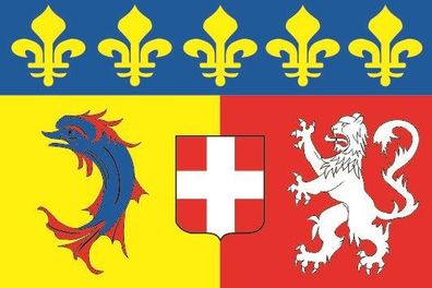 Aufkleber Fahne Flagge Rhone-Alpes Region verschiedene Größen