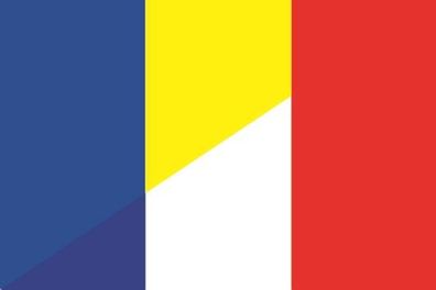 Aufkleber Fahne Flagge Rumänien-Frankreich verschiedene Größen