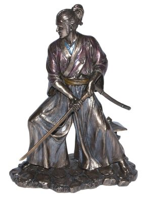 Deko Figur Samurai Art H 21 cm japanischer Krieger im Kimono mit Schwert Parastone