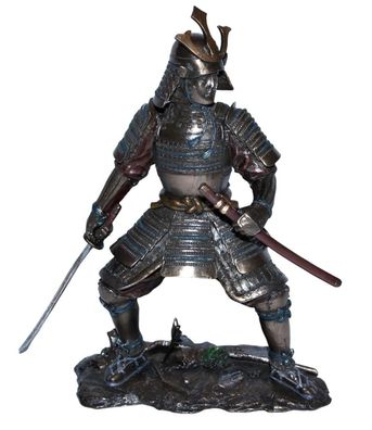 Deko Figur Samurai Art H 23 cm japanischer Krieger in Rüstung mit Schwert Parastone