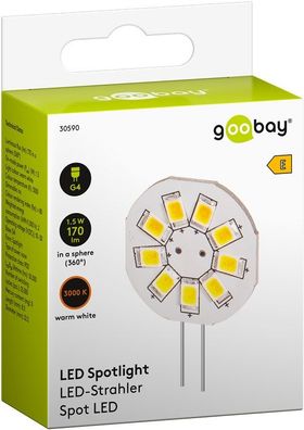 Goobay LED Strahler, 1,5 W - G4, ersetzt 15 W, warm-weiß, nicht dimmbar