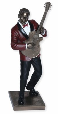 Deko Figur Jazz Band Figur Gitarrist H 32 cm Jazz Musiker mit Gitarre Parastone