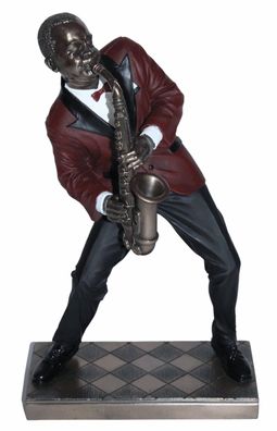 Deko Figur Jazz Figur Saxophonist H 26 cm Jazz Band Musiker mit Altsaxophon Parastone