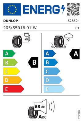 NEU 1 x Dunlop Sommer Sport BluResponse 205/55 R16 91W DOT 1123 inkl. Reifengarantie