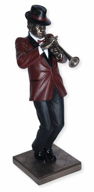 Deko Figur Jazz Musiker Trompeter H 30 cm Jazz Band Dekofigur mit Trompete Parastone