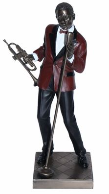 Deko Figur Jazz Musiker Sänger H 29 cm Jazz Band Dekofigur mit Trompete Parastone