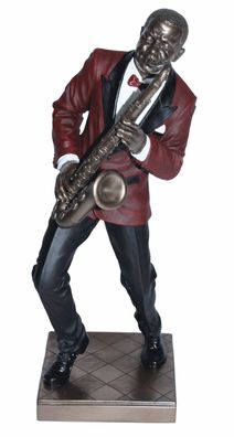 Deko Figur Jazz Band Saxophonist H 28,5 cm Jazz Musiker mit Tenorsaxophon Parastone
