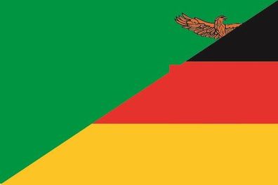 Aufkleber Fahne Flagge Sambia-Deutschland verschiedene Größen