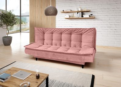 FURNIX Polstersofa NITOZ Couch mit Schlaffunktion und Bettkasten M235 Rosa