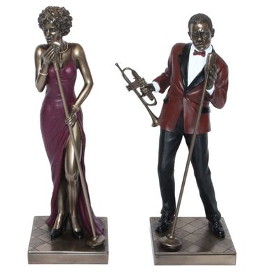 Deko Figuren Jazz Musiker Sänger und Sängerin H 29-30 cm Jazz Band Parastone