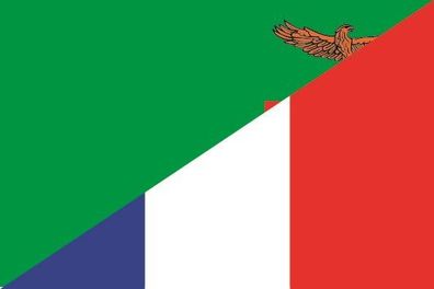 Aufkleber Fahne Flagge Sambia-Frankreich verschiedene Größen