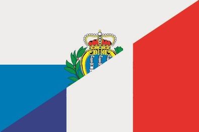 Aufkleber Fahne Flagge San Marino-Frankreich verschiedene Größen