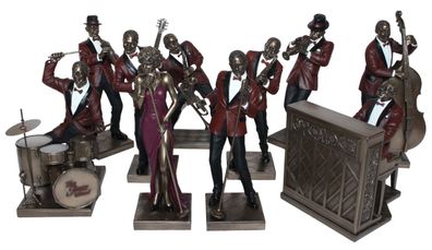 Deko Jazz Figuren 10er Satz Musiker Figuren H 22,5-32cm Dekofigur Jazz Band Parastone