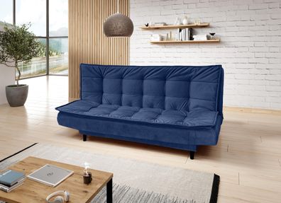 FURNIX Polstersofa NITOZ Couch mit Schlaffunktion und Bettkasten M241 Marineblau