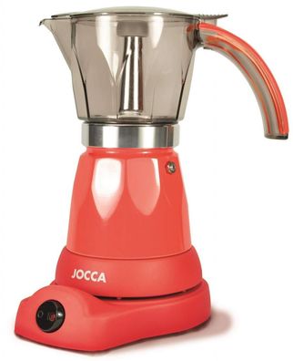 Jocca elektrische Espresso Kaffeemaschine in rot für bis zu 6 Tassen mit 360° drehb