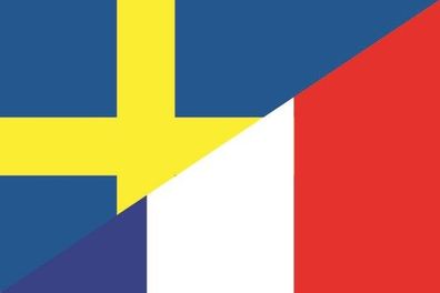 Aufkleber Fahne Flagge Schweden-Frankreich verschiedene Größen