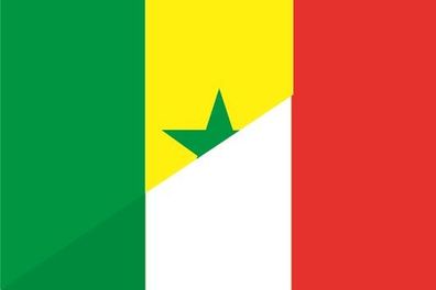 Aufkleber Fahne Flagge Senegal-Italien verschiedene Größen