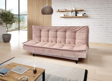 FURNIX Polstersofa NITOZ Couch mit Schlaffunktion und Bettkasten MH62 Rosa