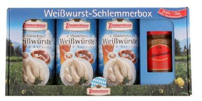 Zimmermann Weißwurst Schlemmerbox inkl. Senf und Geschenkverpackung