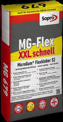 Sopro MGFlex XXL schnell 679 15kg Fliesenkleber Micro Gum S2 Mörtel NEU