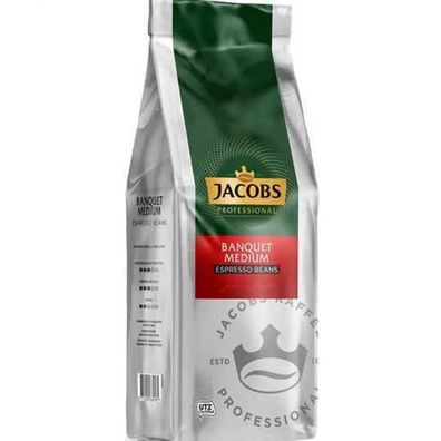 Jacobs Banquet Medium Espresso Röstkaffee ganze Bohnen 1000g