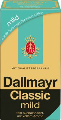 Dallmayr Classic 50 Prozent entcoffeiniet gemahlen Mild 500g