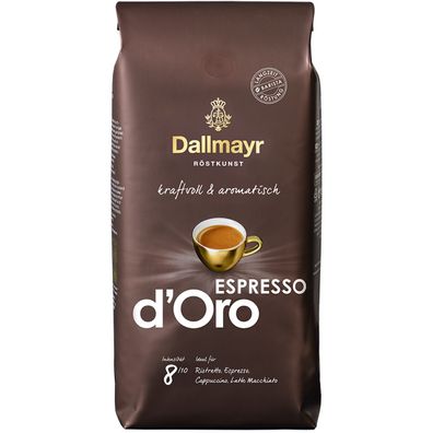 Dallmayr Espresso d Oro ganze Bohnen kräftiges Aroma 1000g 8er Pack