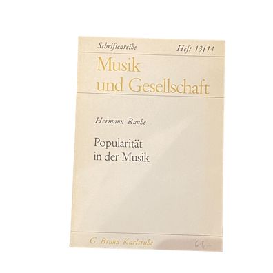 2968 Hermann Rauhe Popularität IN DER MUSIK + Abb Heft 13/14