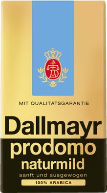 Dallmayr prodomo naturmild Kaffeepulver Arabicia Bohnen 500g