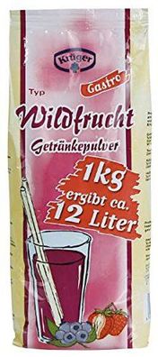 Krüger Typ Wildfrucht Getränkepulver für 12 Liter Getränk 1000g