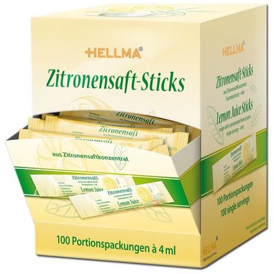 Hellma Zitronensaft Sticks zum verfeinern Portionspackung 100 Stück