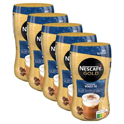 Nescafe Cappuccino weniger süß Instant Kaffeemischung 250g 5er Pack