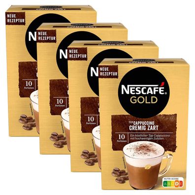 Nescafe Typ Cappuccino Cremig zart Löslicher Kaffee 10x14g 4er Pack