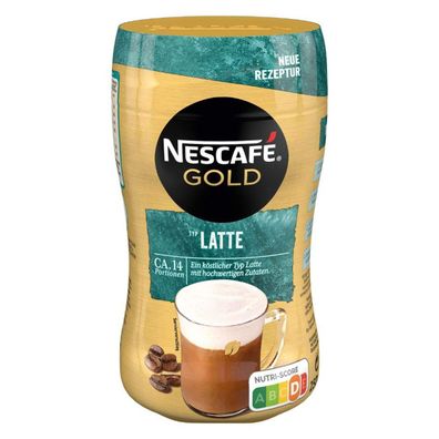 Nescafe Gold Typ Latte Getränkepulver Instant Bohnenkaffee Latte 250g