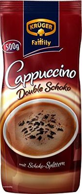 Krüger Family Cappuccino Double Choco 500g mit Schoko-Splittern 4er Pack