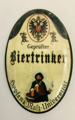 K&K Nostalgie Flaschenöffner magnetisch Geprüfter Biertrinker 7x4,5cm