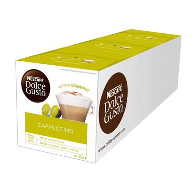 Nescafe Dolce Gusto Cappuccino Aroma versiegelte Kapseln 186g 3er Pack
