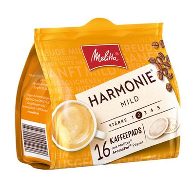 Melitta Harmonie Kaffeepads Mild naturmilde Röstung 16 Cafe Pads 112g