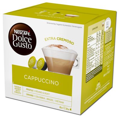 Nescafe Dolce Gusto Cappuccino Aroma versiegelte Kapseln 186g