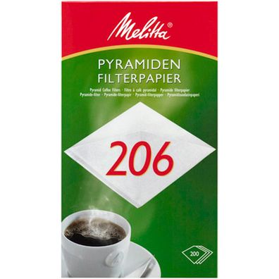 Melitta Pyramiden Kaffeefilter Filtertüten 206 weiß 200 Stück