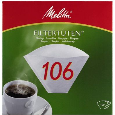 Melitta Original Kaffeefilter Filtertüten Größe 106 weiß 100 Stück