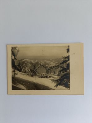 Künstlerkarte Schneelandschaft mit Haus 140408 GR