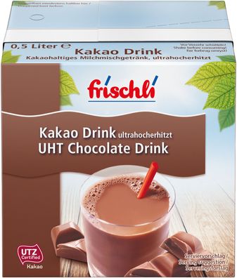 Frischli H Kakaotrunk Schokoladen Trink mit köstlichem Geschmack 500ml
