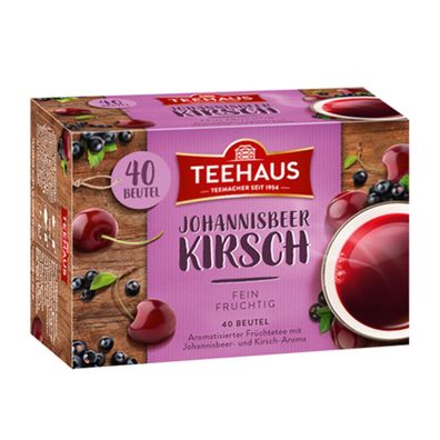 Teehaus Johannisbeer Kirsch Früchtetee fein und fruchtig 90g