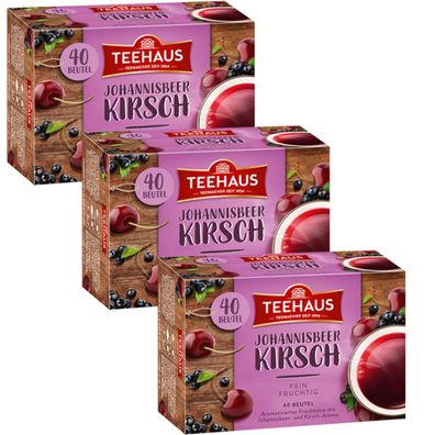 Teehaus Johannisbeer Kirsch Früchtetee fein fruchtig 90g 3er Pack