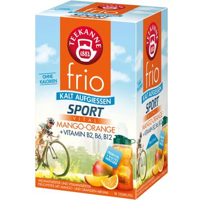 Teekanne frio Sport Vital Mango Orange aromatisierter Früchtetee 45g