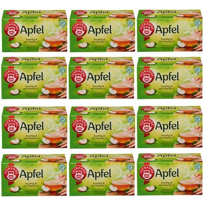 Teekanne Apfel Apfelteemischung fruchtig mit Vitamin C 60g 12er Pack