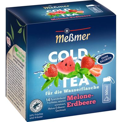 Meßmer Cold Tea fruchtig süße Melone Erdbeere 14 Teebeutel 38g
